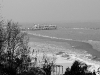 La spiaggia di Gabicce Mare coperta di neve