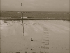 Passerella verso il mare coperta di neve a gabicce